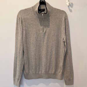 Banana Republic Gray Quarter Zip Eco Sweater